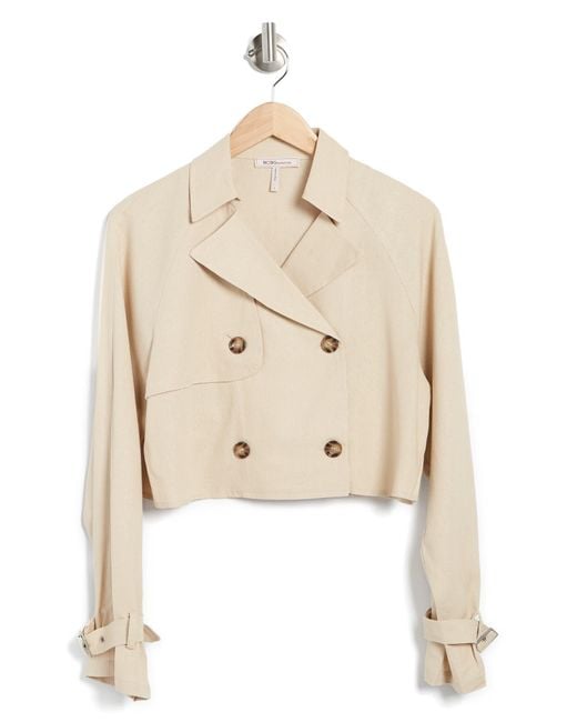 BCBGeneration Natural Cropped Trench Jacket