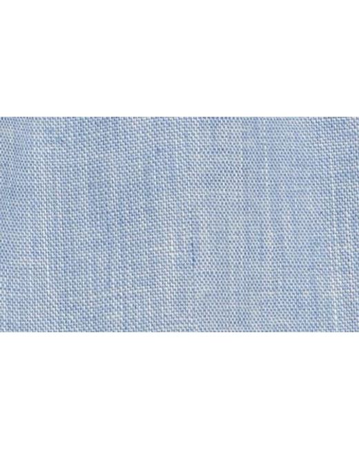 Theory Blue Linen Blend Drawstring Shorts