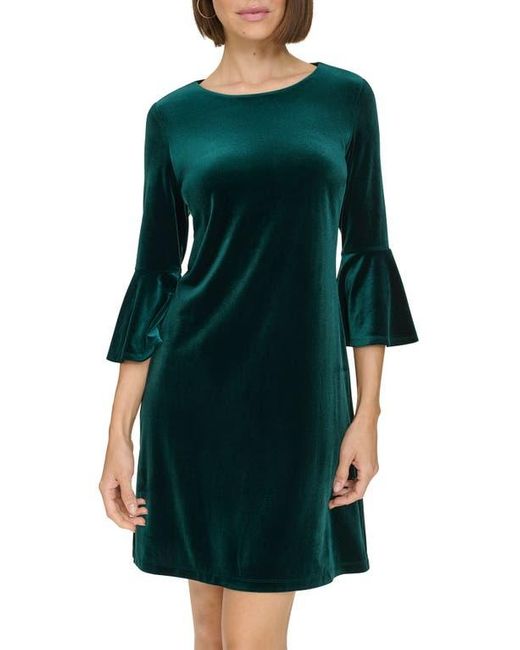 Tommy Hilfiger Black Bell Sleeve Velvet Dress