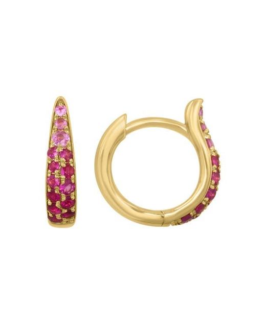 Effy Red Ruby Huggie Hoop Earrings