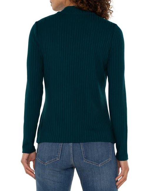 Liverpool Los Angeles Green Rib Knit Top