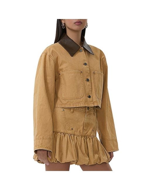 AFRM Brown Wrenley Crop Denim Jacket