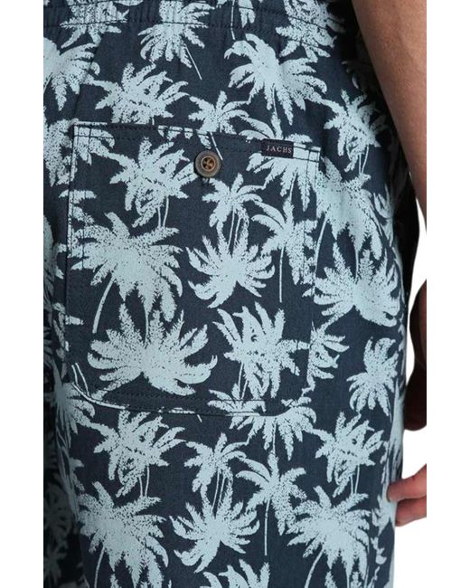 Jachs New York Blue Palm Tree Print Pull-on Shorts for men