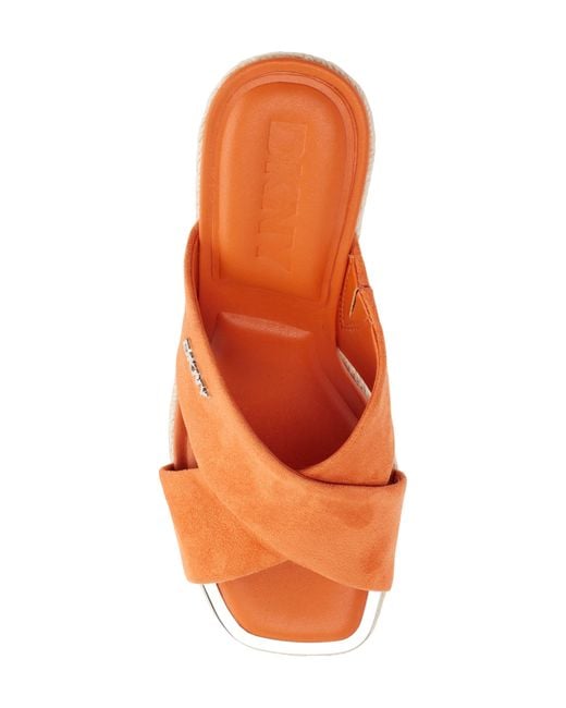 DKNY Orange Maryn Platform Slide Sandal