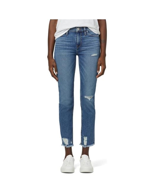 Hudson Blue Nico Distressed Crop Straight Leg Jeans