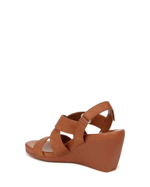 Naturalizer Palmer Strappy Wedge Sandal in Brown | Lyst