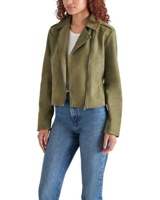 Steve Madden Bb Dakota By Not Your Baby Faux Suede Jacket in Green Lyst