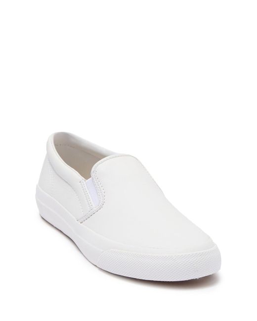Keds White Anchor Leather Slip-on Sneaker