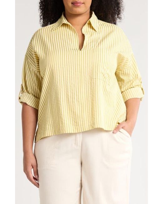 Max Studio Yellow Stripe Top
