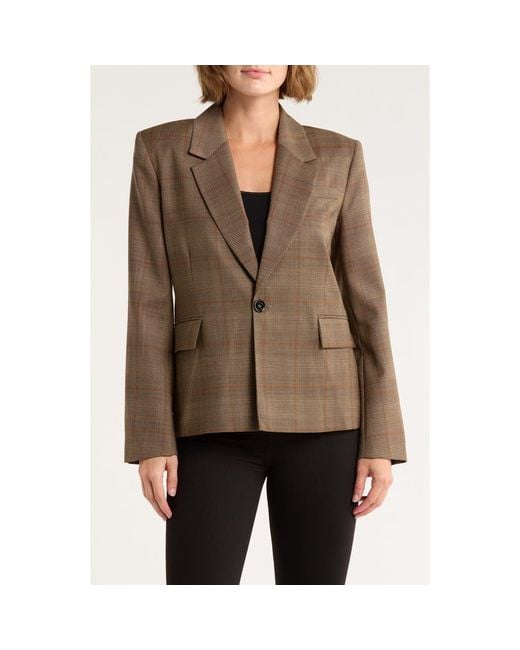 FRAME Brown Single Button Virgin Wool Blazer