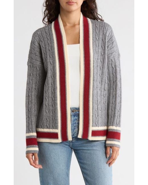 Vigoss Red Tipped Open Front Cable Cardigan