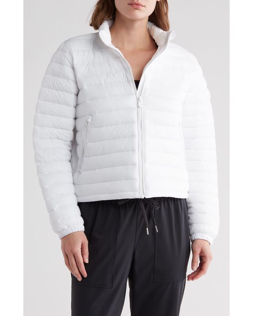 Save The Duck White Neha Channel Quilt Puffer Jacket