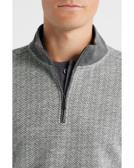 Robert Barakett Gray Cedro Quarter Zip Pullover for men