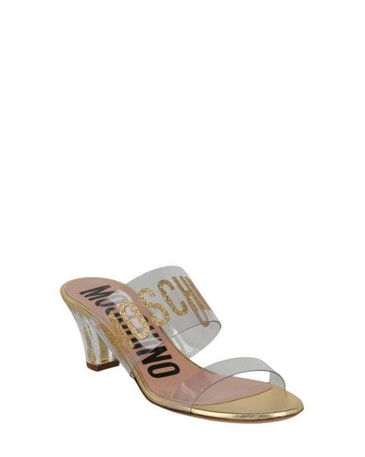 Moschino Multicolor Logo Clear Strap Sandal