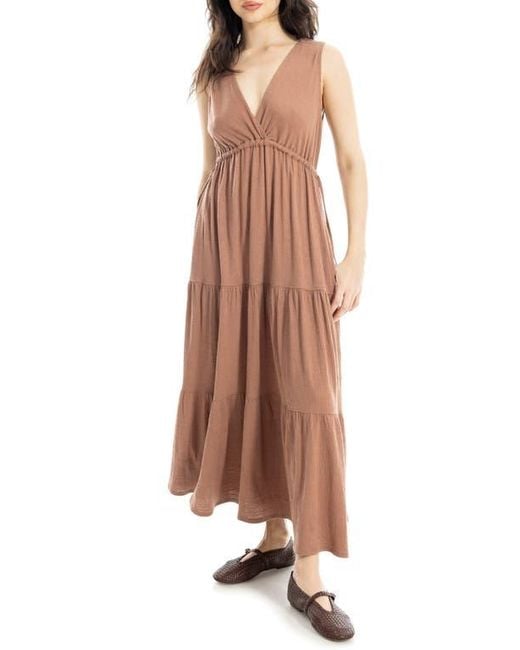 max studio sleeveless tiered maxi dress Max Studio Women's Sleeveless V Neck Maxi Tiered Dress, Black-0T73, X-Small  at Amazon Women's Clothing store