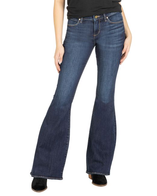 Articles of Society Faith Mid Rise Flare Jeans in Blue | Lyst