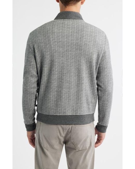 Robert Barakett Gray Cedro Quarter Zip Pullover for men