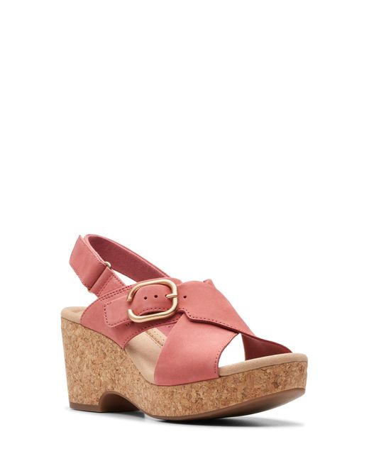 Clarks Pink Giselle Dove Platform Sandal