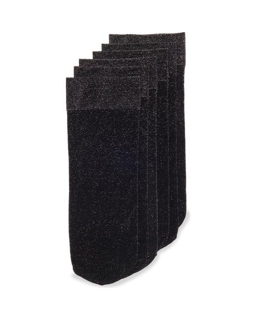 Nordstrom Rack Black Assorted 3-Pack Sheer Anklet Socks