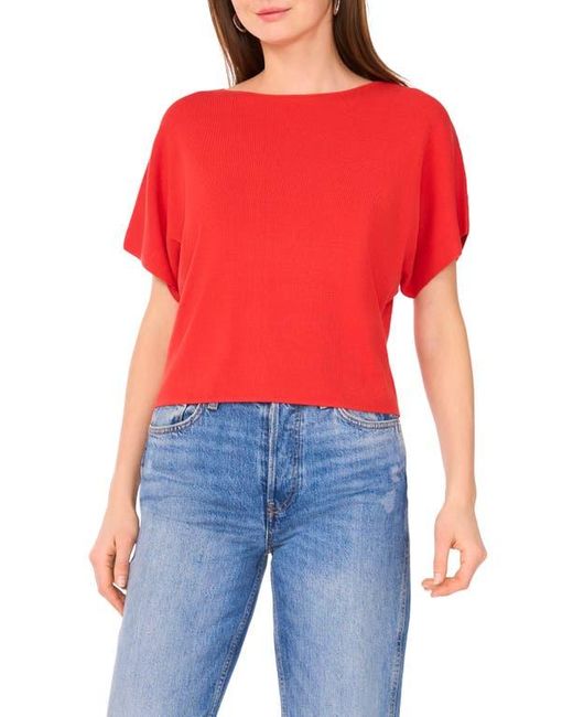 Halogen® Red Short Sleeve Crop Sweater