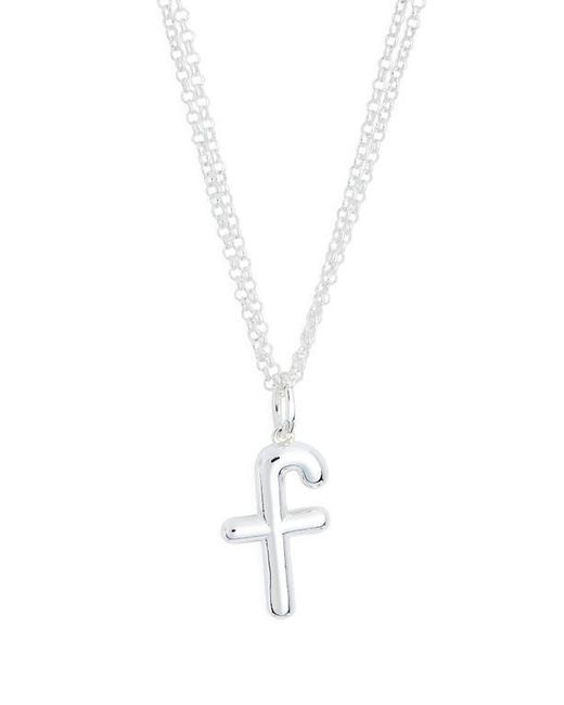 Leith Blue Lowercase Initial Bubble Pendant Necklace