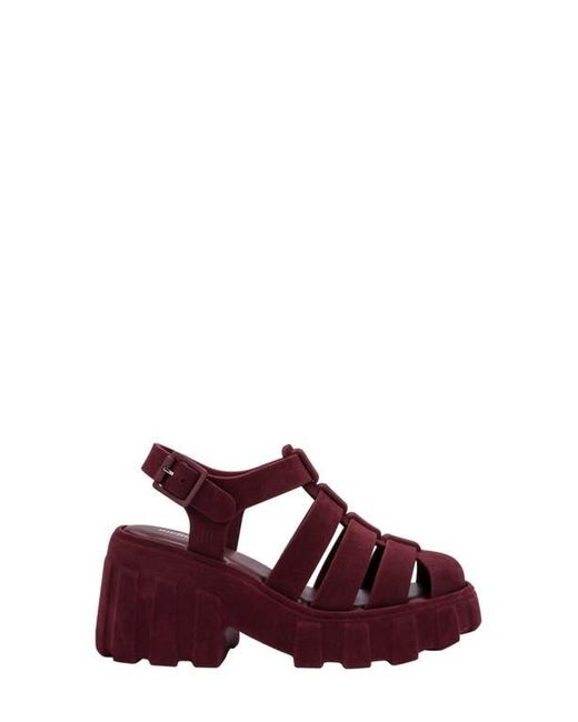 Melissa Red Megan Velvet Platform Fisherman Sandal