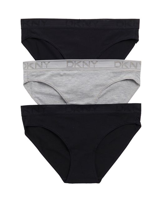 DKNY Assorted 3-pack Stretch Modal Bikinis in Black | Lyst