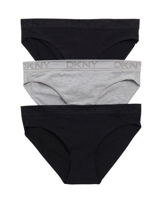 DKNY Assorted 3pack Stretch Modal Bikinis in Black Lyst