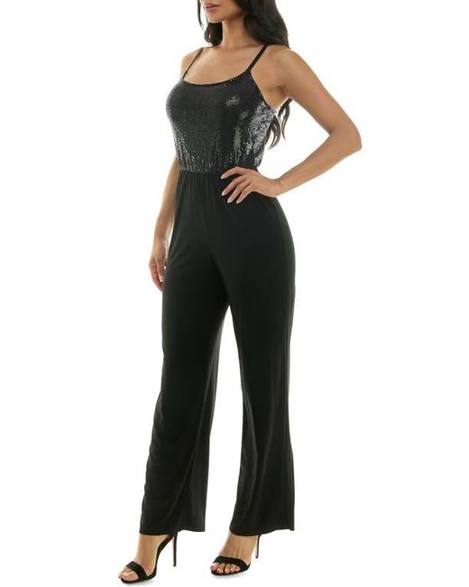 Bebe Black Disco Dot Jumpsuit