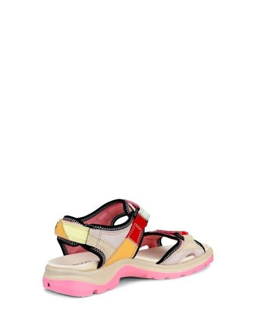 Ecco White Yucatan Patchwork Sandal
