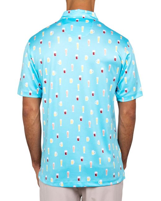 Con.struct Blue Beer Print Polo for men