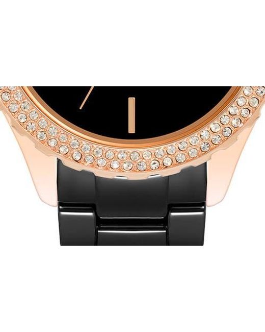 Anne Klein Black Ceramic Bracelet Watch & Bracelet Set for men