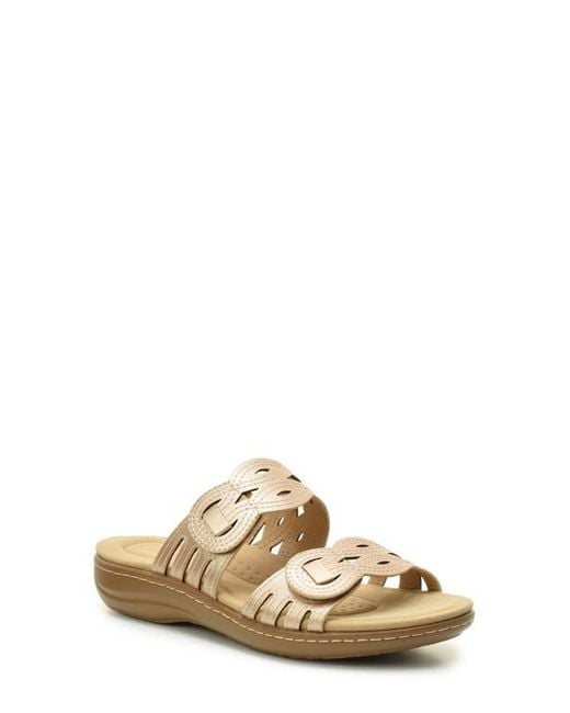 Taryn Rose Metallic Cutout Slide Sandal