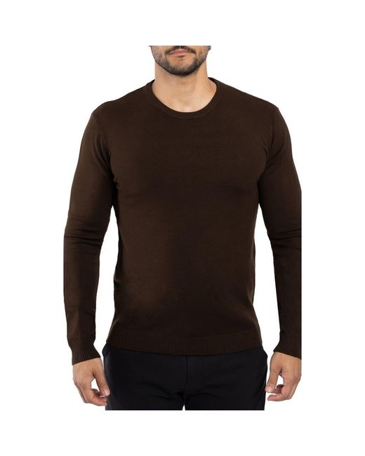 Xray Jeans Brown Crewneck Knit Pullover Sweater for men