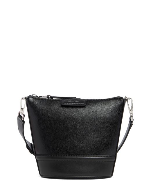 Calvin Klein Black Ash Top Zip Crossbody Bag