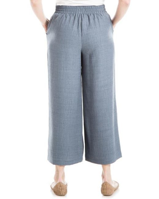 Max Studio Blue Textured Wide Leg Pants
