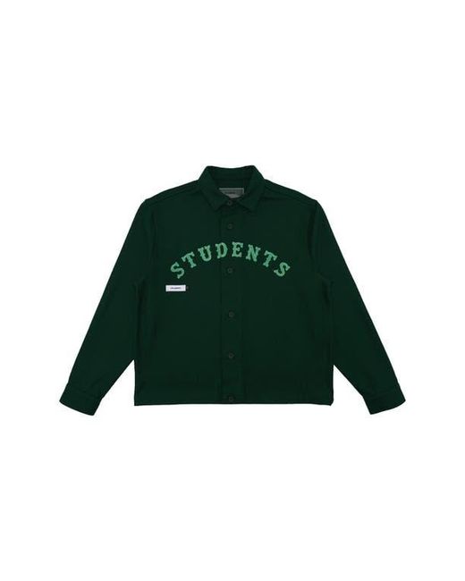 STUDENTS Green Marshall Wool Blend Shirt Jacket for men