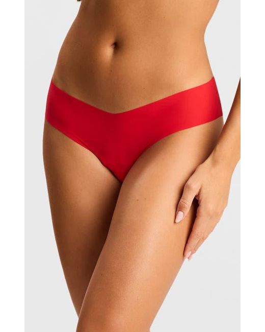 Commando Red Invisible Rib Thong