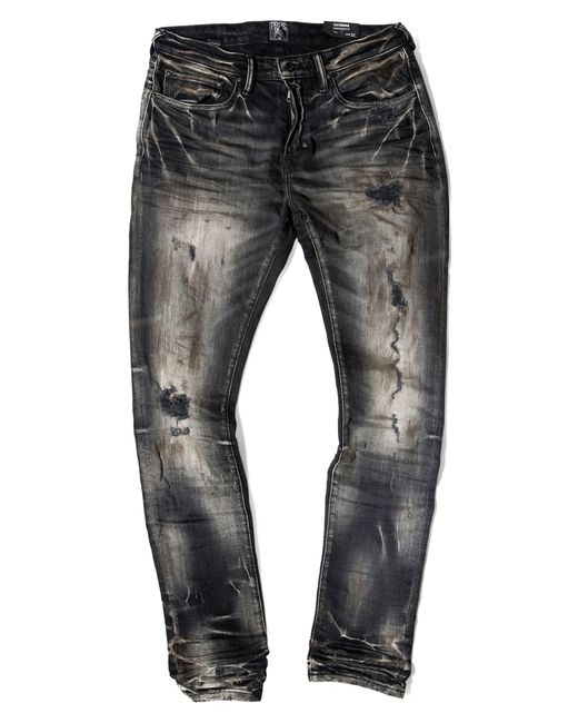 PRPS Gray Cayenne Saloon Ripped Super Skinny Jeans for men