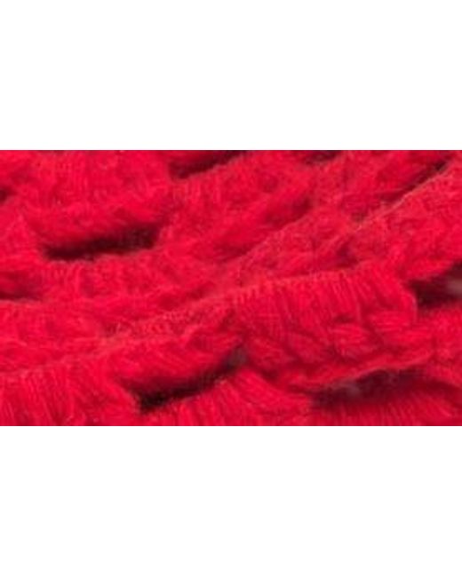 Ganni Red Crochet Beret