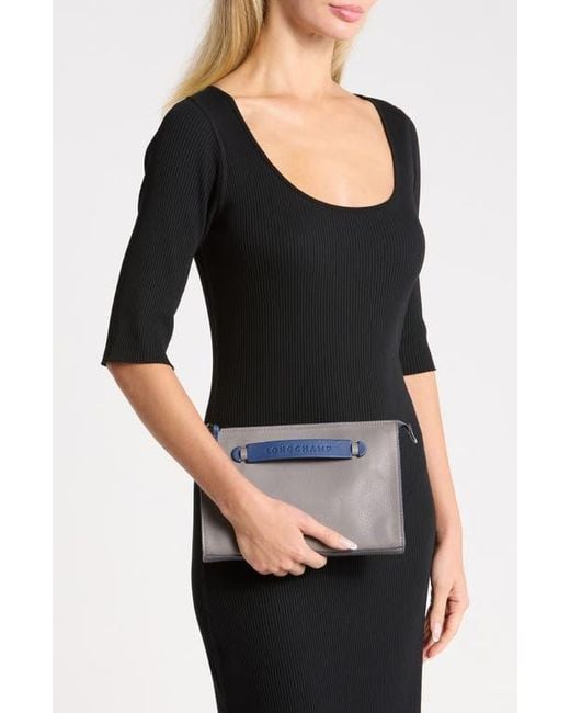 Longchamp Gray 3D Bifold Leather Tech Case