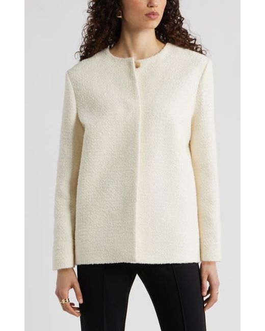 Nordstrom Natural Collarless Pleat Back Jacket