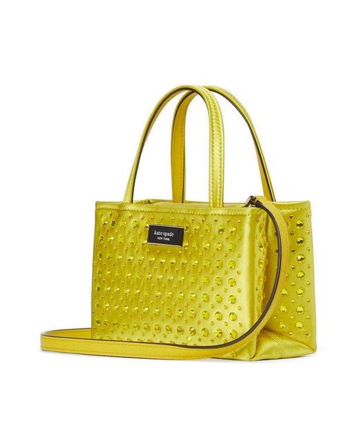 Kate Spade Yellow Sam Icon Crystal Embellished Crossbody Bag
