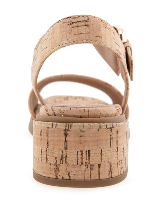Aerosoles Natural Dorian Block Heel Ankle Strap Sandal