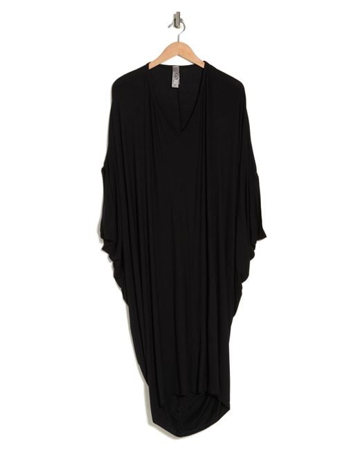 Go Couture Black Dolman Batwing Sleeve Midi Dress