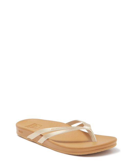 Reef Cushion Spring Joy Flip Flop In Champagne At Nordstrom Rack | Lyst