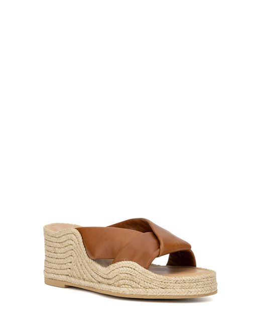 Aquatalia Macie Heritage Platform Espadrille Sandal In Caramel At