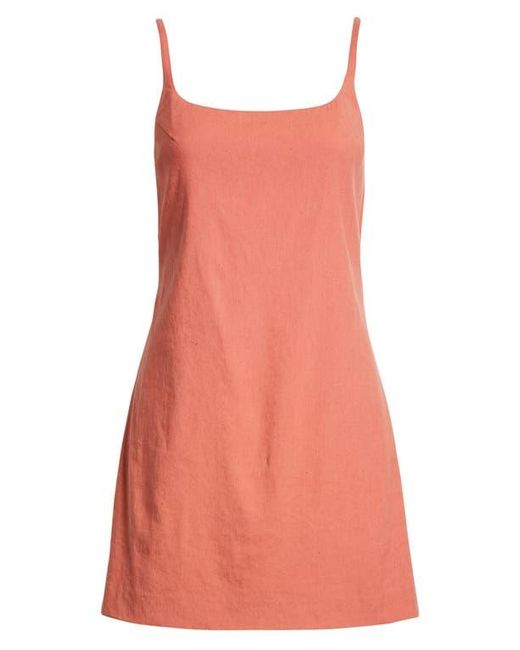 Rebecca Taylor Red Stretch Linen Blend Skirted Romper