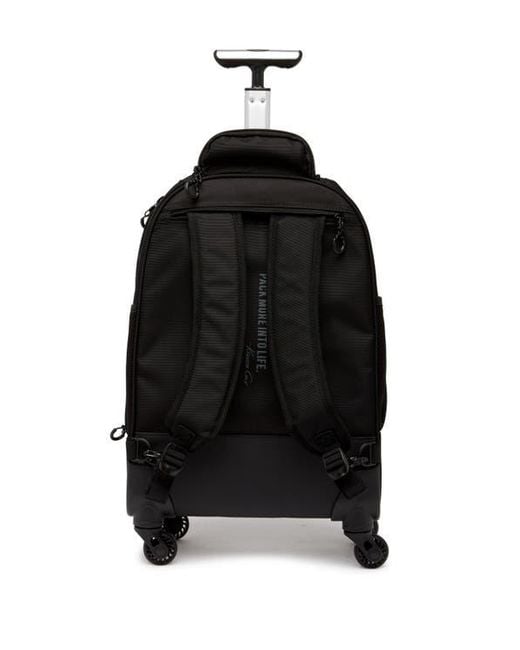 Kenneth Cole Black 1680D Poly 4 Wheel Roller Backpack for men
