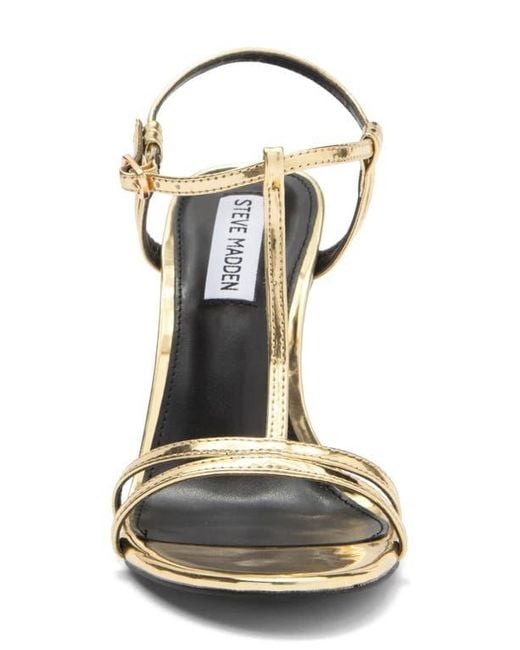 Steve Madden Deeva T-Strap Sandal in Metallic | Lyst